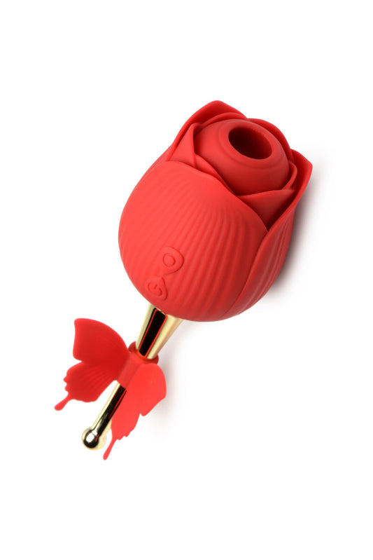 "Bloomgasm Flutter Rose Sucking Rose with Butterfly Teaser - Red INM-AG954"